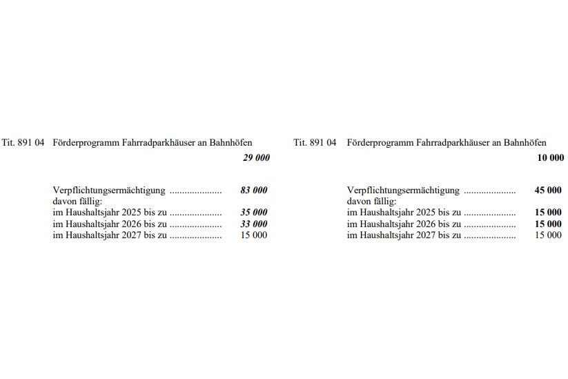 eine Tabelle zeigt, dass das Förderprogramm für 2024 von 29 Mio. EUR auf 10 Mio. EUR und bis 2027 von 110 Mio. EUR auf 55 Mio. EUR gekürzt werden soll.