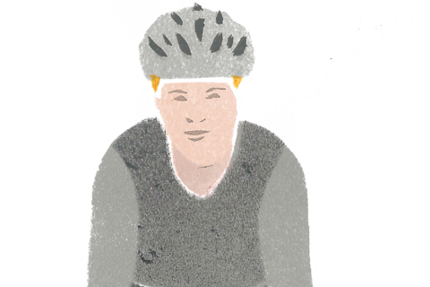 ADFC Radfahrerin frontal Rennrad Illustration