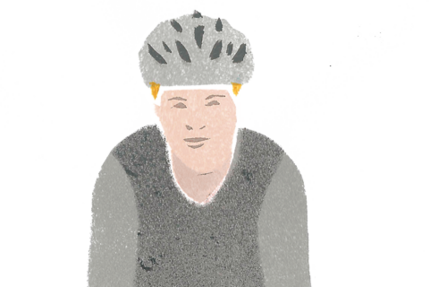 ADFC Radfahrerin frontal Rennrad Illustration