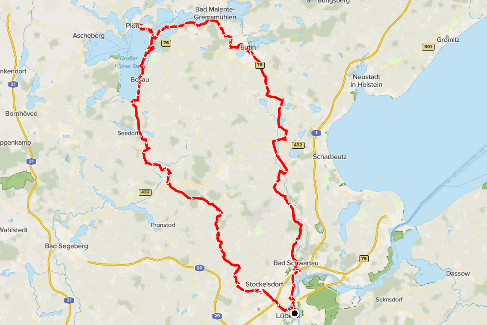 Karte zeigt den Tourenverlauf
