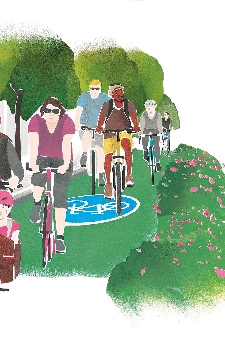 Radfahrstreifen Illustration Radfahrstreifen Illustration